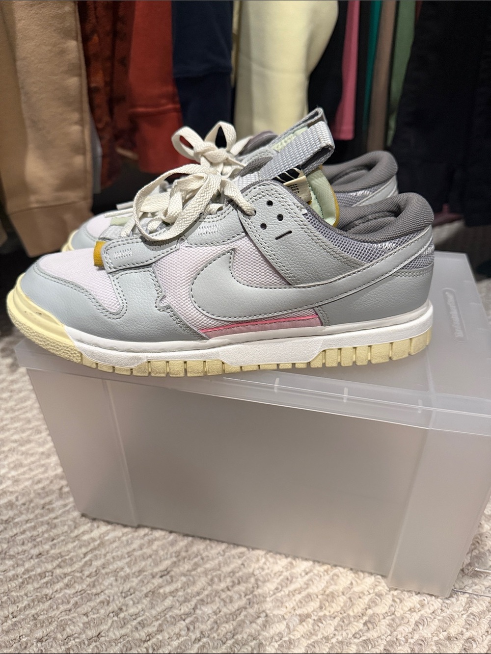 Nike Gray and Pink Low-Top Sneakers